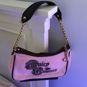 PINK AND BROWN VINTAGE JUICY COUTURE MINI BAG